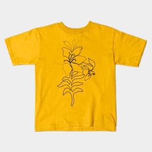 lily drawn by one black line Kids T-Shirt